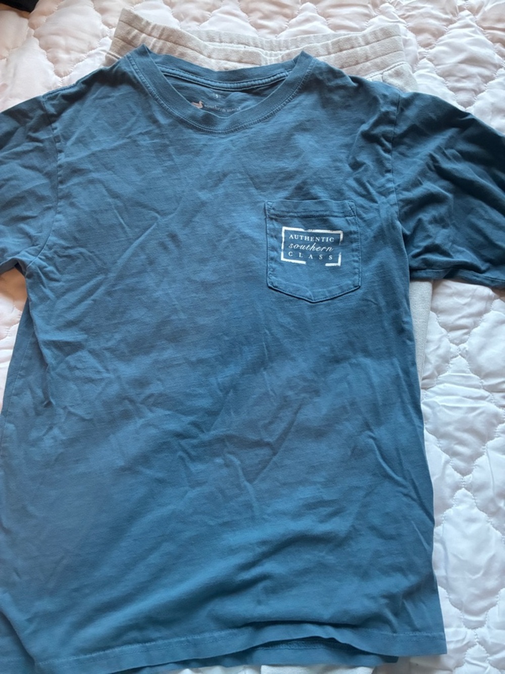 Southern Marsh Long Sleeve Pocket Tee in Slate Blue